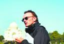 FILM SET: Danny Boyle in front of the Taj Mahal during filming in India