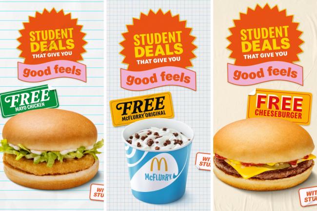 Students can get a free McDonald's item in store or on delivery