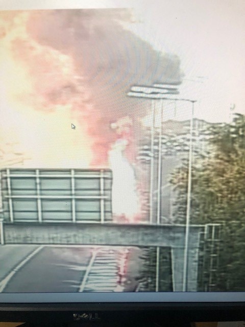 M6: Thelwall Northbound lanes closed due to  lorry fire