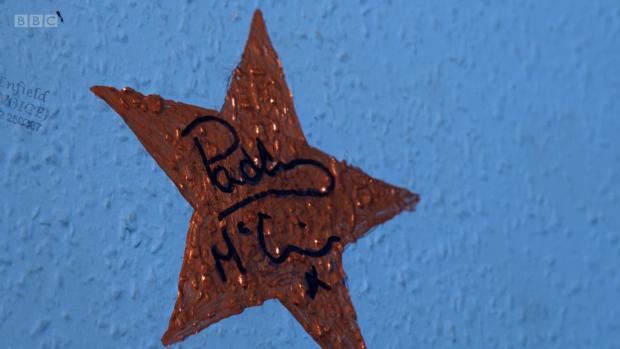 The Bolton News: Paddy McGuinness left his signature in St Gregory's Social Club in Farnworth(Photo: BBC, The One Show)
