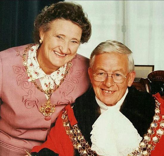 The Bolton News: Former mayoress Rita Fairhurst with partner and former mayor of Bolton Peter Finch