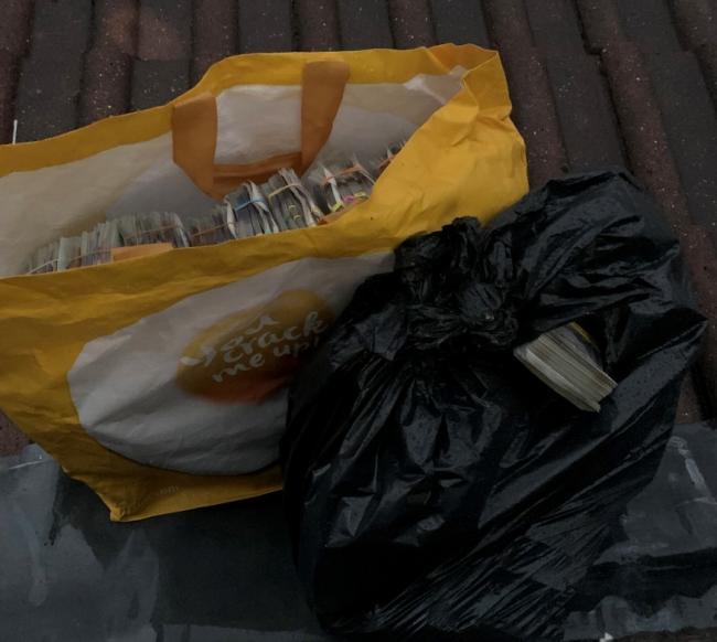 GRAB: The £365,000 seized in Blackley by police