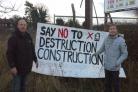 PROTEST: Members of the action group at the Mytham Road end of the development