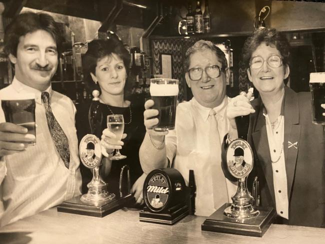 HAPPY: Albion Hotel, Moor Lane, re-opening after refurbishment in 1991. Roy O’Hagan, wife Pamela and tenants Peter Morris and wife Maureen