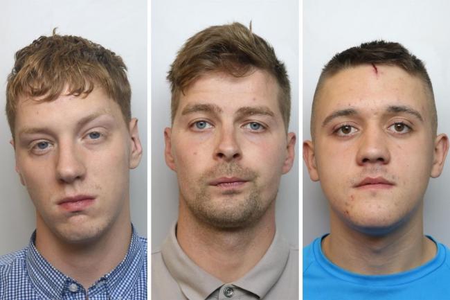 Kyle Slater, Thomas Nelson and Taylor Wolstencroft have all been locked up for 10 months. Picture: Cheshire Police.