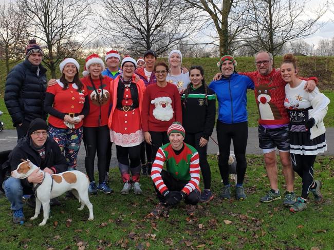 HOLIDAY RUN: Burndeners get in the festive spirit at the Christmas Day parkrun at Leverhulme Park