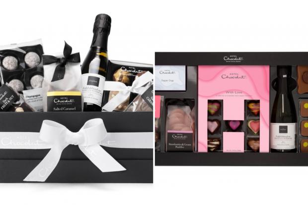 The Bolton News: Chocolate & Fizz collection (left) and the Way to Your Heart collection (Hotel Chocolat)