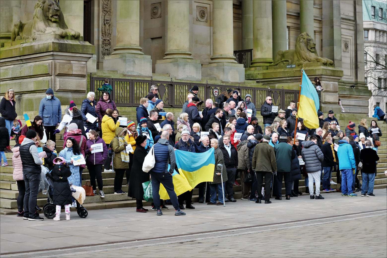People gather in Bolton as a mark of solidarity with the towns strong Ukrainian community