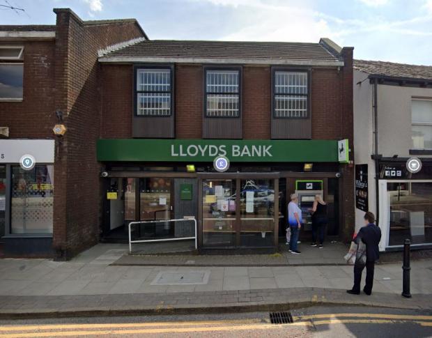 The Bolton News: Lloyds Bank, on 37 Market Street, Westhoughton, will close in August (Google Maps)