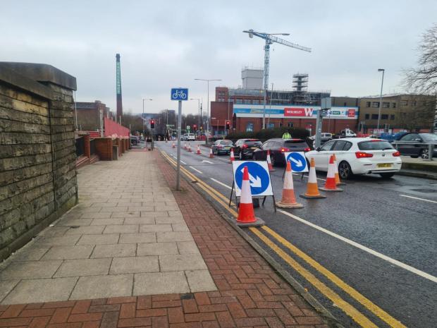 The Bolton News: Roadworks in Bolton town center