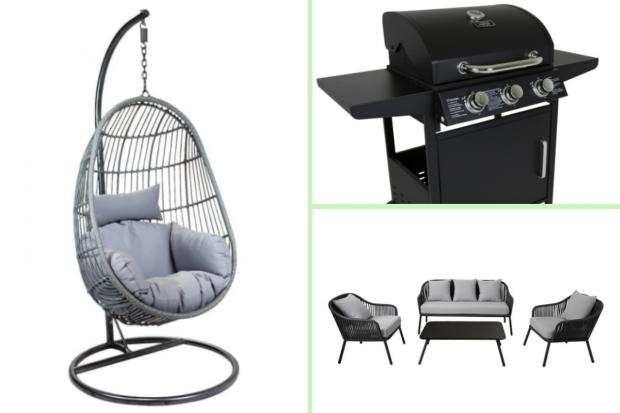 The Bolton News: (left clockwise) Egg chair, BBQ, Garden Lounge Set. Credti: Wickes