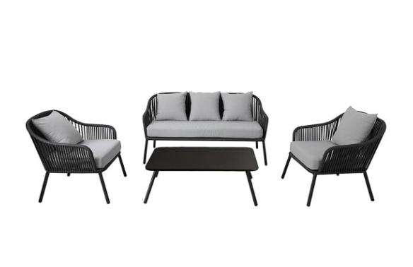 The Bolton News: Charles Bentley 4 Seater Rope & Metal Garden Lounge Set. Credit: Wickes