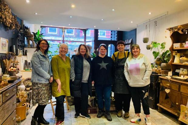 The Bolton News: Traders previously came together to discuss footfall in Horwich. From left to right: Melanie Andrews, Bridie Tonge, Jill Charleston, Donna Magnes of Gorjuss Cakes, Maxine Smith, and Helen Heywood