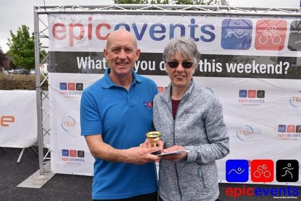HONOUR: Mary White receiving her winning V70 trophy. Picture by Epic Events