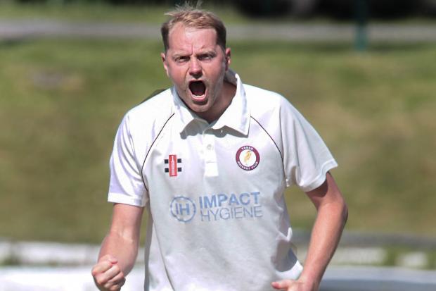 JOY: Tonge’s Dave Bath celebrates his fourth wicket against Eagley on Saturday. Picture by Harry  McGuire