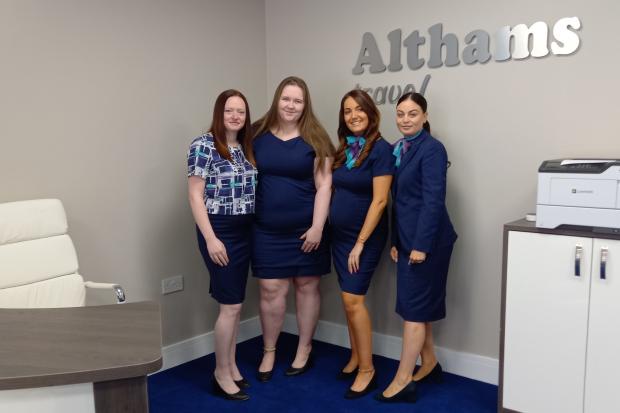 Staff at the Althams in Farnworth on opening day
