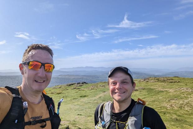 HIGH UP: Neil Greenhalgh, left, and Si Foulkes completed an ultra marathon