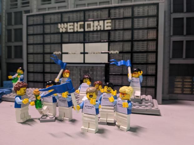 The Bolton News: Man City fans as LEGO mini-figures celebrating the title win (LEGOLAND Discovery Centre Manchester)