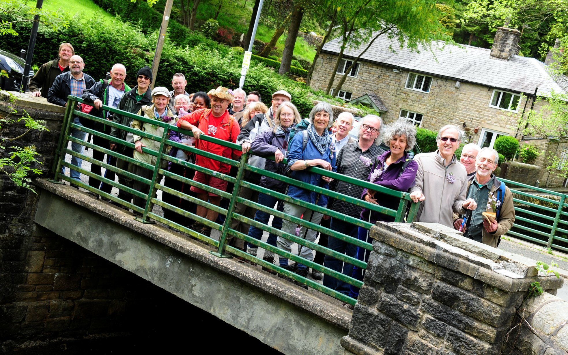 Lovers of author, Walt Whitman, at Barrow Bridge, Bolton, during poetry reading and walk..Images by Steve Holt, Bolton News, Saturday May 30 2015..