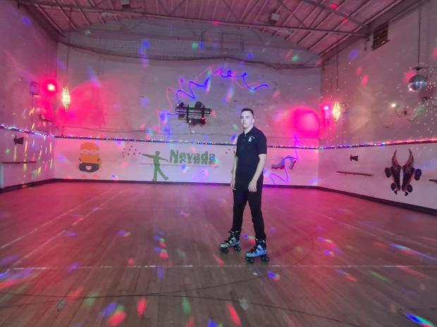 The Bolton News: James at the Nevada Roller Rink.