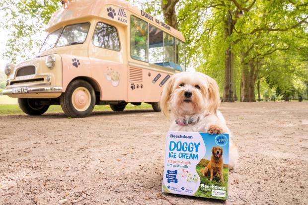 The Bolton News: The doggy ice cream comes in two flavours irresistible to tail-waggers. Picture: Aldi 