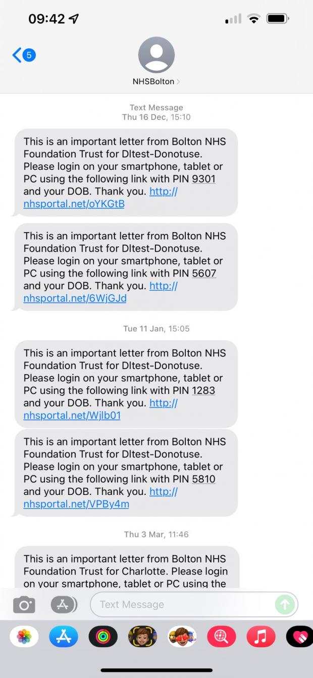 The Bolton News: The text message in question