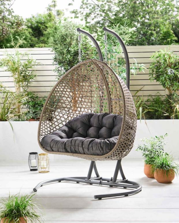 The Bolton News: Large Hanging Egg Chair with Cover (Aldi)