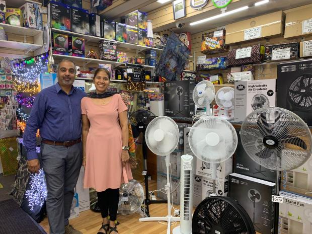The Bolton News: Mohammed Kapasi with his wife staying cool