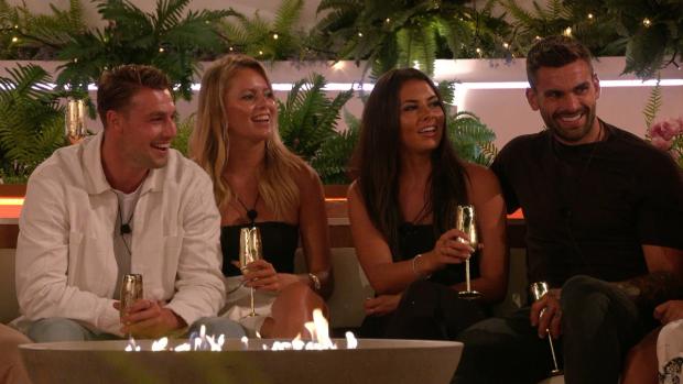 The Bolton News: (left to right) Andrew, Tasha, Paige and Adam. Love Island continues on Sunday at 9pm on ITV2 and ITV Hub. Episodes are available the following morning on BritBox (ITV)