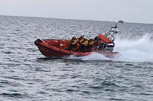 Fishguard's ILB was launched to the aid of the injured paddleboarder. Picture: Fishguard RNLI