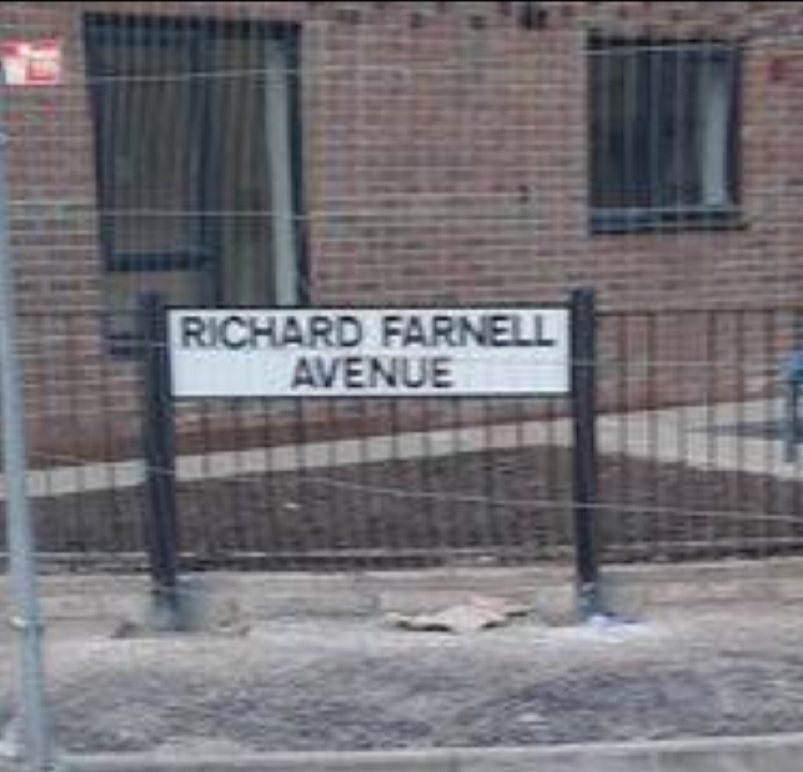 The Richard Farnell Avenue street sign, which has now been removed by the council