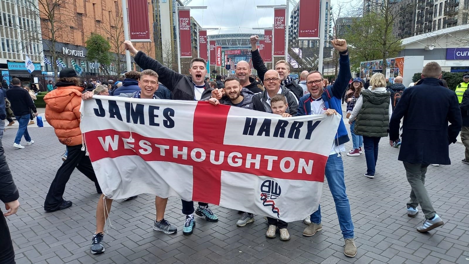 Wanderers fans outside Wembley