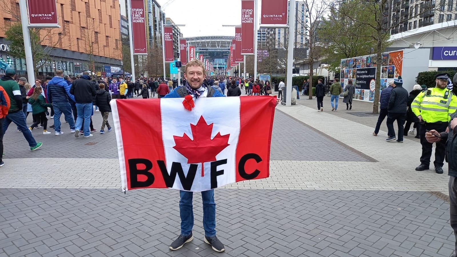 Wanderers fans outside Wembley