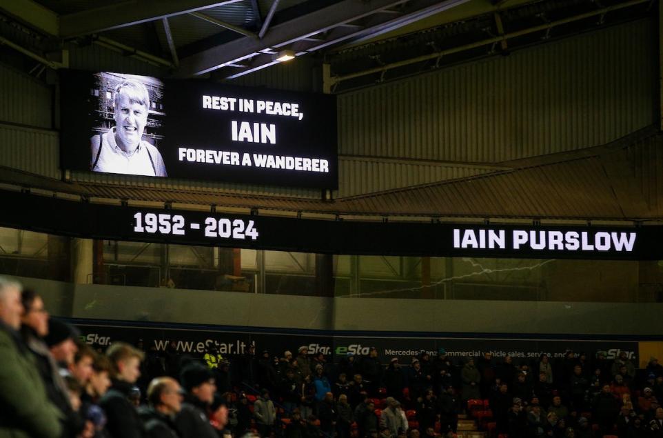 Bolton Wanderers FC pay tribute to Iain Purslow at match 17653944