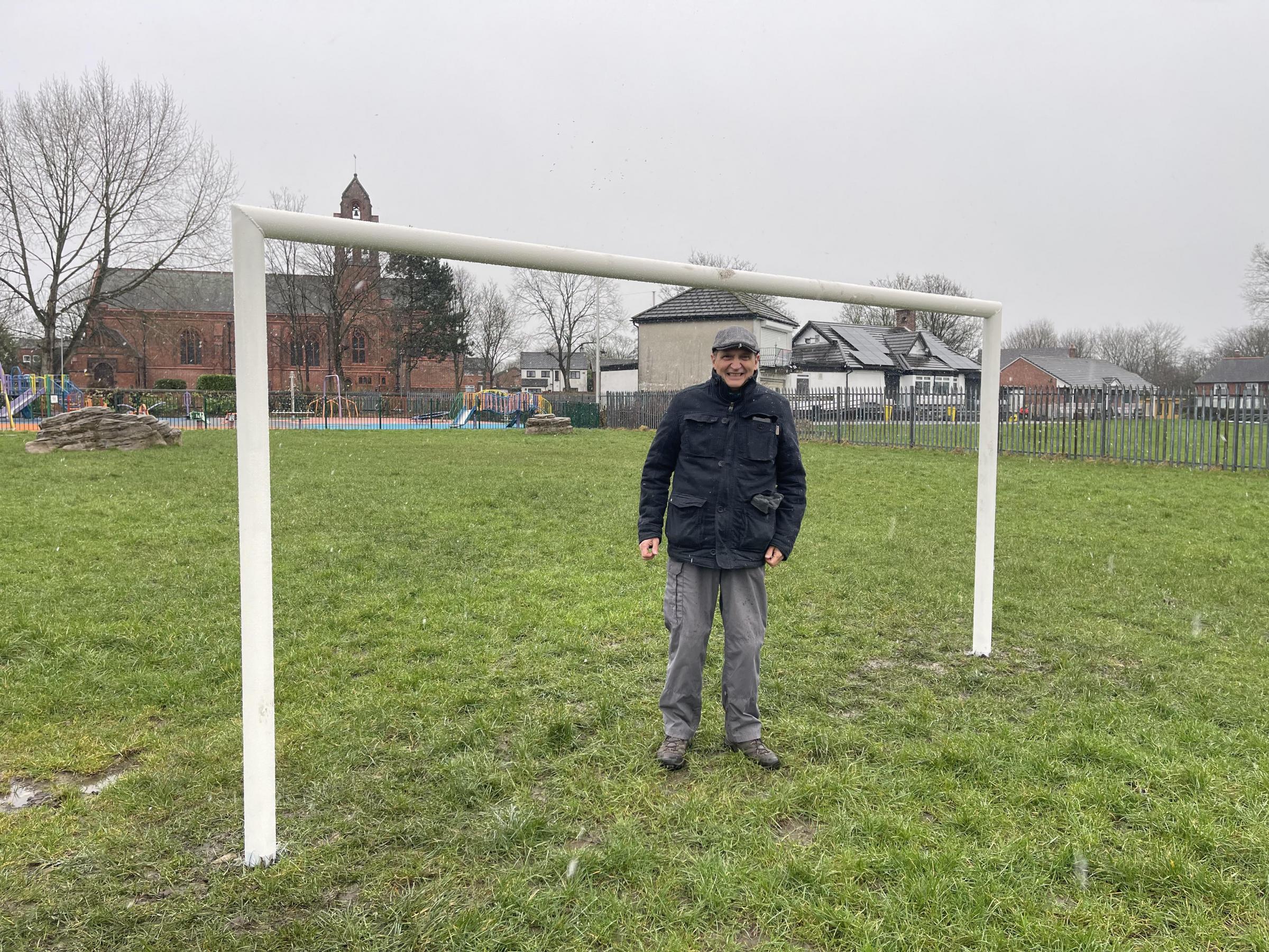 Westhoughton football goal posts replaced in park