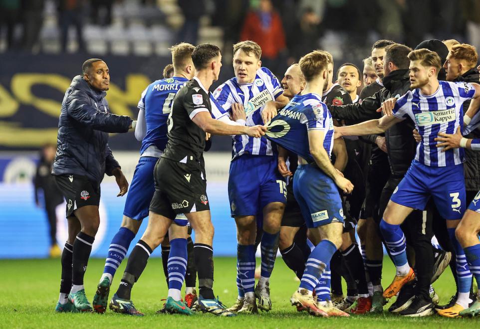 Wanderers and Wigan were fined by FA for post-match confrontation 17887232