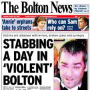 The front page of The Bolton News with the latest report