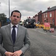 MP Chris Green on Bolton Road in Atherton