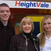 at work: New apprentices Ashley Quayle and Stephanie McLean with HeightVale’s human resources director Dolores Haworth