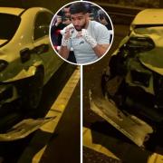 Amir Khan's Mercedes crashed on a motorway