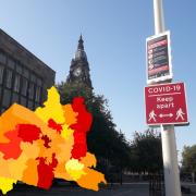 Number of coronavirus cases seen in each area pictures in front of Bolton town hall