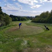 FORE: A player preparing to take a shot on the course at Harwood Golf Club