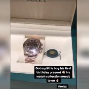 Amir Khan buying his one-year-old son a Rolex watch (Picture: Instagram)