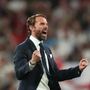 England manager Gareth Southgate celebrates the semi-final win against Denmark