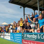 Wanderers fans gather at the pre-season friendly at Barrow