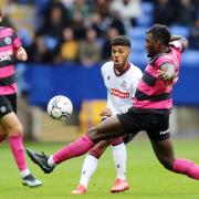 Elias Kachunga in action for Wanderers against Shrewsbury