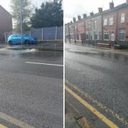 A water leak in Leigh Road, Daisy Hill
