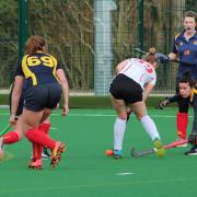 MIDDLE GROUND: Emily Wilkes, right, in action for Bolton women’s firsts