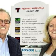 FAMILY FIRM: Richard Hurst and Jane Caldwell, two relatives of the founder of Richard Threlfalls’ engineering in Bolton which is celebrating its 175th anniversary