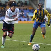 Marlon Fossey goes on the attack for Wanderers against Shrewsbury